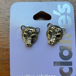 Bundle 3 for $12.  Claire's Gold Tone Leopard Earrings